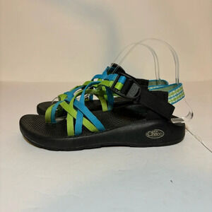 Chaco ZX/2 Cloud Womens 7 Vibram Strappy Blue Green Black Outdoor Hiking Sandals